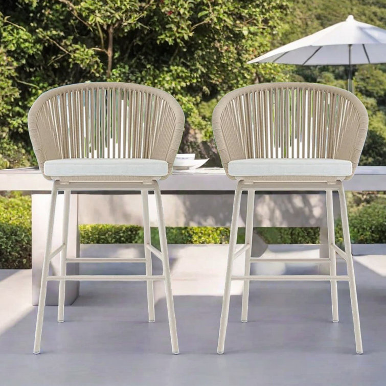 Elegant Home Furnishings.s Leisure braided rope patio bar chair Wayfair